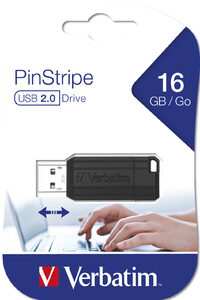 Verbatim 16GB PinStripe Micro USB Key – Black